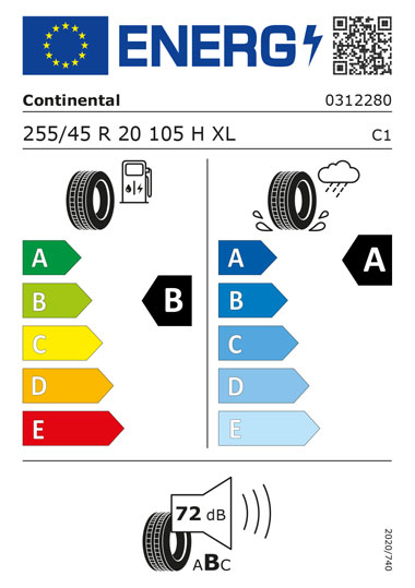 Kia Tyre Label - continetal-0312280-255-45R20